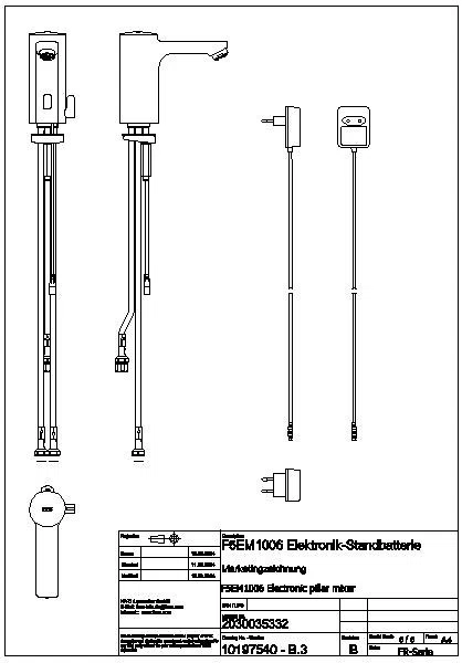Standbatterie, F5, elek., Mischer, Niederdruck, Steckernetzteil 230 VAC, F5EM1006