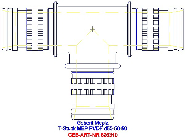 GE Mepla T-Stück egal PVDF d50-50-50_626.310.00.5_A