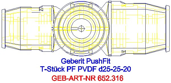 GE PushFit T-Stück reduziert PVDF d25-25-20_652.316.00.1_G
