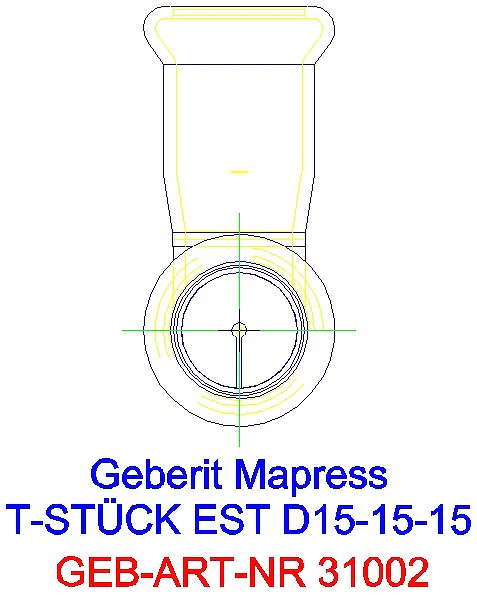GE Mapress Edelstahl T-Stück egal d15-15-15_31002_L