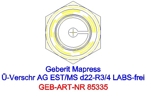 GE Mapress Edelstahl Übergangsverschr. mit AG (LABS-frei) d22-R3/4_85335_L