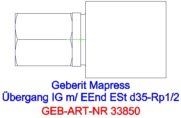 GE Mapress Edelstahl Übergang mit IG und Einschubende d35-Rp1/2_33850_G