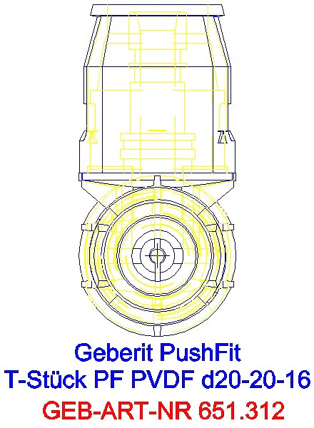 GE PushFit T-Stück reduziert PVDF d20-20-16_651.312.00.1_L