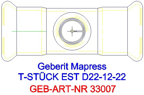 GE Mapress Edelstahl T-Stück reduziert d22-12-22_33007_G