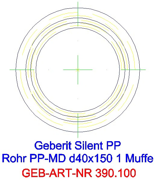 GE Silent-PP Rohr mit Muffe d40x2 L:15cm_390.100.14.1_G