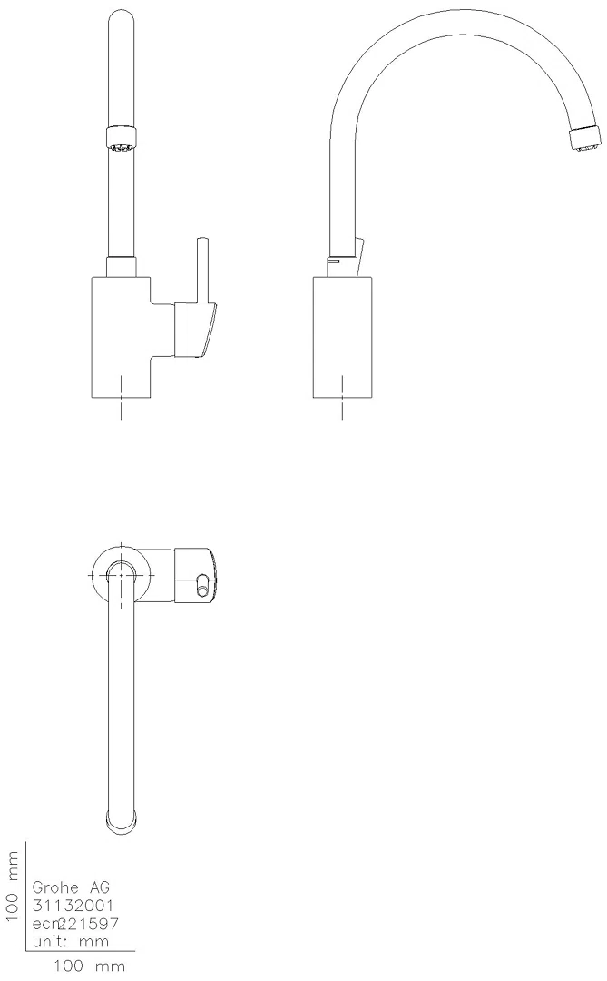 GROHE EH-SPT-Batterie Concetto 31132_1 Niederdruck Rohrauslauf chrom