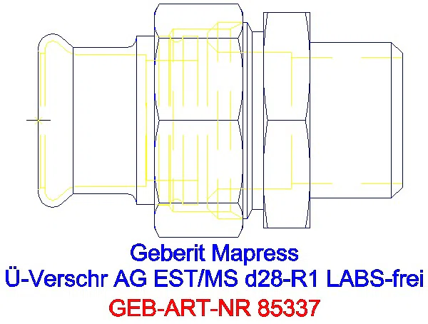 GE Mapress Edelstahl Übergangsverschr. mit AG (LABS-frei) d28-R1_85337_G