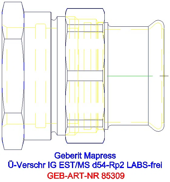 GE Mapress Edelstahl Übergangsverschr. mit IG (LABS-frei) d54-Rp2_85309_A