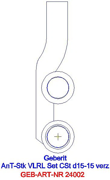 GE Mapress C-Stahl Anschluss-T-Stück-Set für Vor- und Rücklauf d15-15_24002_L