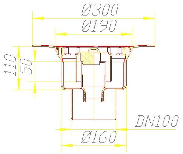 DALLMER Ablaufgehäuse 61 HT, PP-NIRO, DN 100