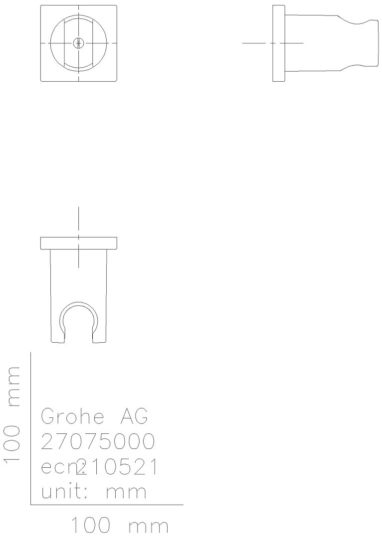 GROHE Wandbrausehalter Rainshower 27075 nicht verstellbar eckig hard graphite