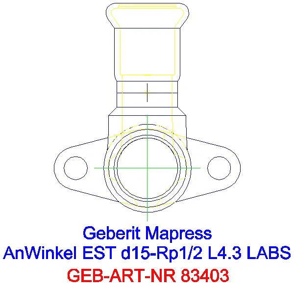 GE Mapress Edelstahl Anschlusswinkel 90Gr ( LABS-frei) d15-Rp1/2_83403_A
