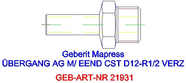 GE Mapress C-Stahl Übergang mit AG und Einschubende d12-R1/2 verzinkt_21931_G