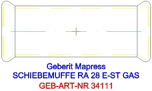 GE Mapress Edelstahl Schiebemuffe d28 (Gas)_34111_G