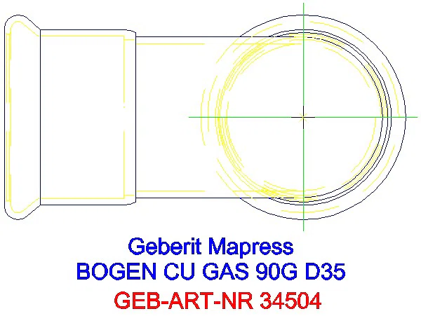 GE Mapress Kupfer Bogen 90Gr (Gas) d35_34504_G