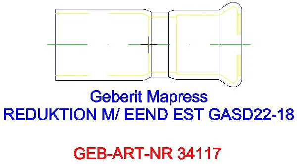GE Mapress Edelstahl Reduktion mit Einschubende (Gas) d22-18_34117_L