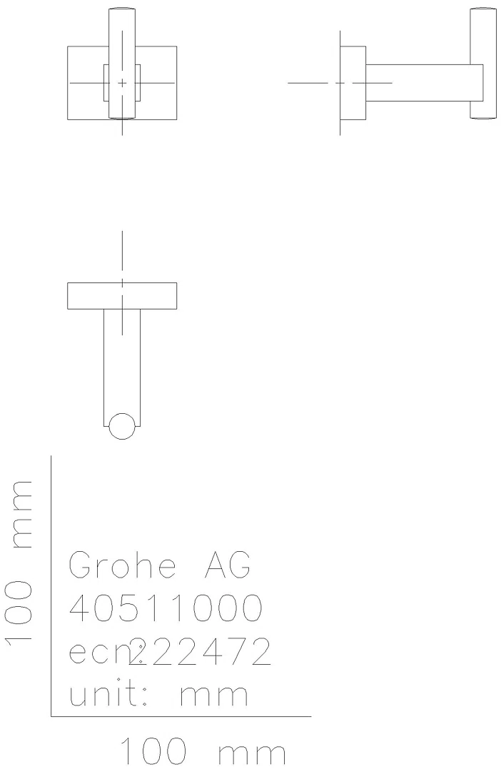 GROHE Bademantelhaken Essentials Cube 40511_1 Metall supersteel