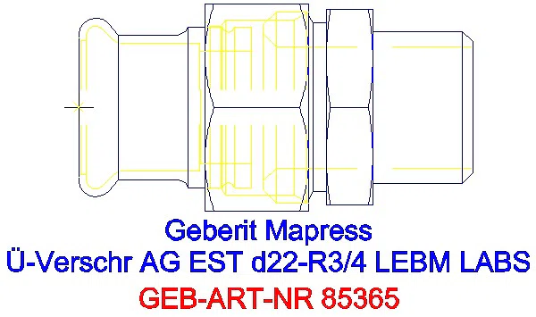 GE Mapress Edelstahl Übergangsverschr. mit AG ÜM ESt (LABS-frei) d22-R3/4_85365_G