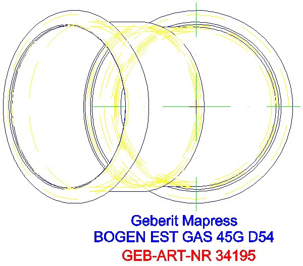 GE Mapress Edelstahl Bogen 45Gr d54 (Gas)_34195_G