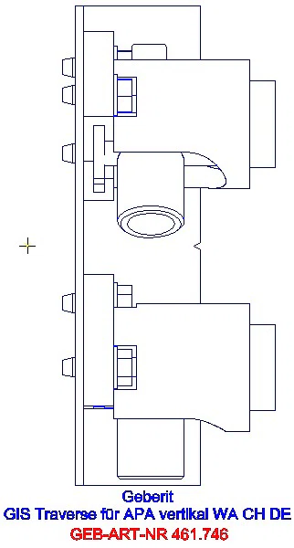 GE GIS Traverse für verti. AP-Armatur, mit zwei W-Anschl._461.746.00.1_L