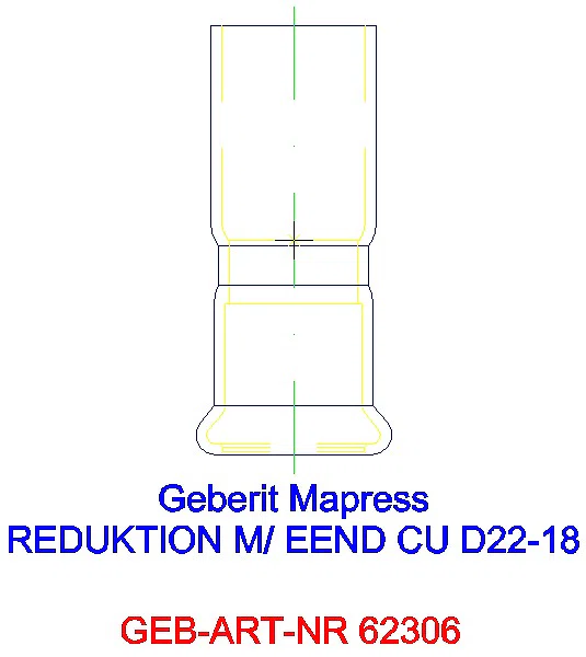 GE Mapress Kupfer Reduktion mit Einschubende d22-18_62306_G