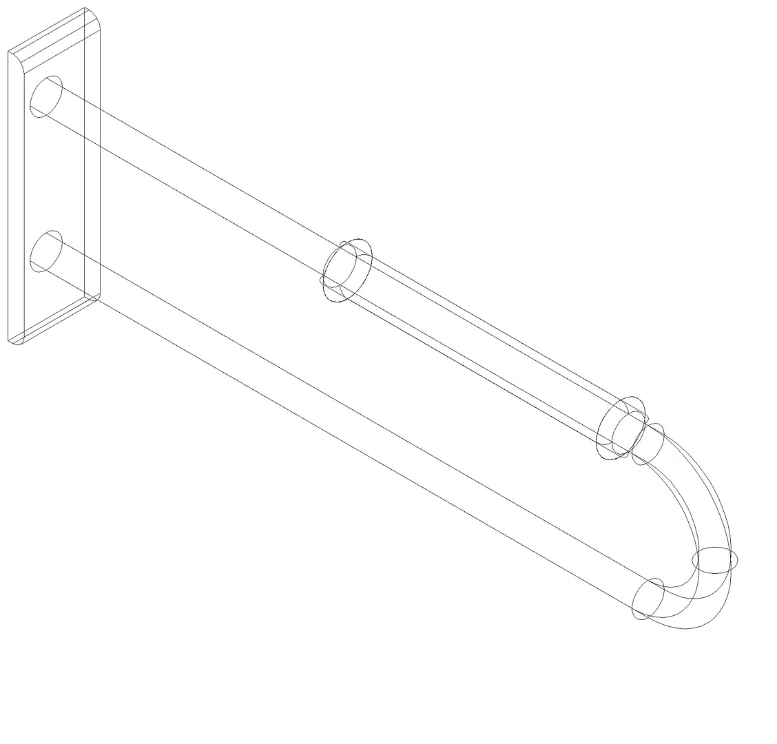 HEWI Wandstützgriff Ser 801, L:700mm, mit Armpolster tiefschwarz