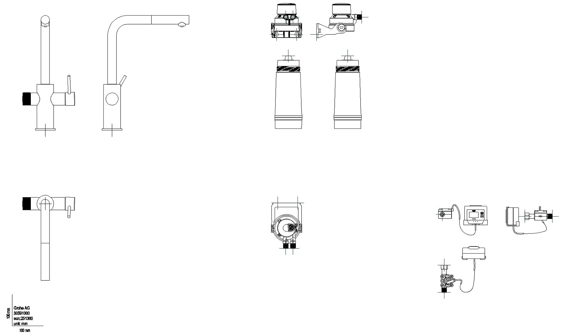 GROHE Starter Kit GROHE Blue Pure Minta 30591 L-Ausl. azb. Mous. S-Filter chrom