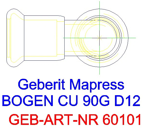 GE Mapress Kupfer Bogen 90Gr d12_60101_G