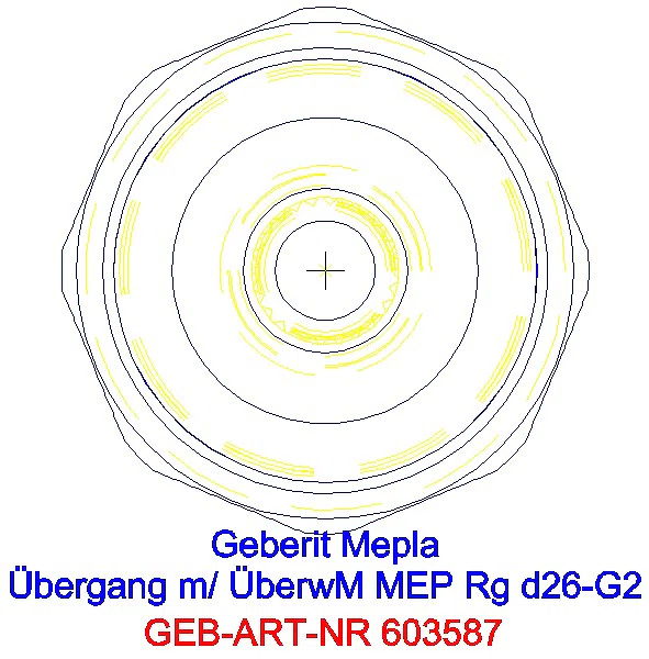 GE Mepla Übergang mit Überwurfmutter Rg d26-G2_603.587.00.5_L