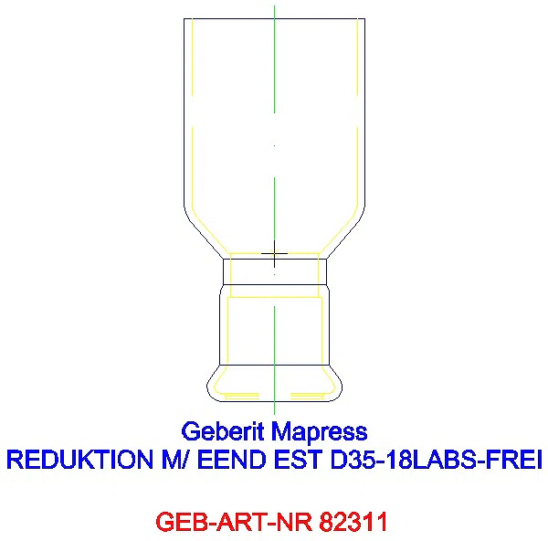 GE Mapress Edelstahl Reduktion mit Einschubende (LABS-frei) d35-18_82311_G