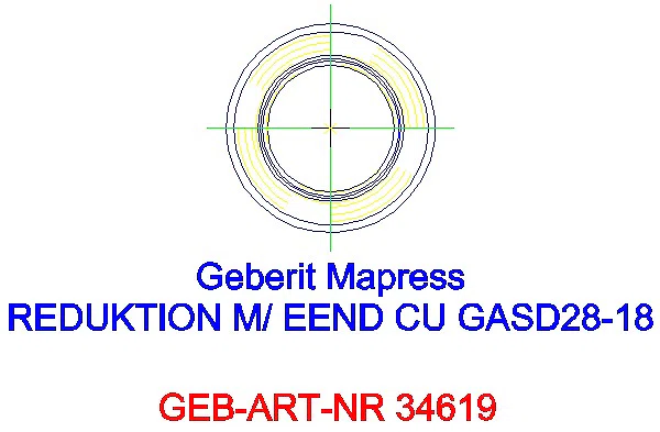 GE Mapress Kupfer Reduktion mit Einschubende (Gas blau) d28-18_34619_A