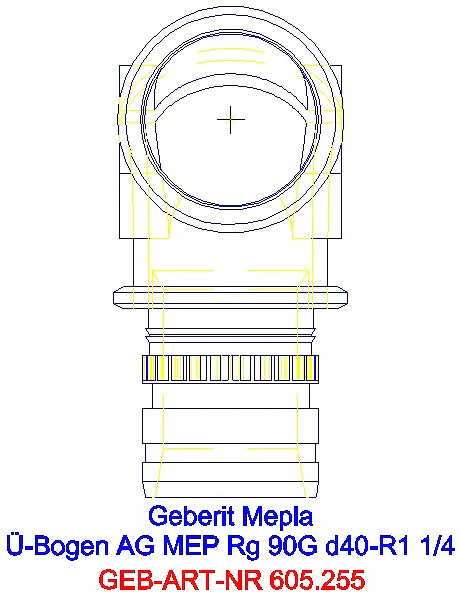 GE Mepla Übergangsbogen 90Gr mit AG Rg d40-R1 1/4_605.255.00.5_A