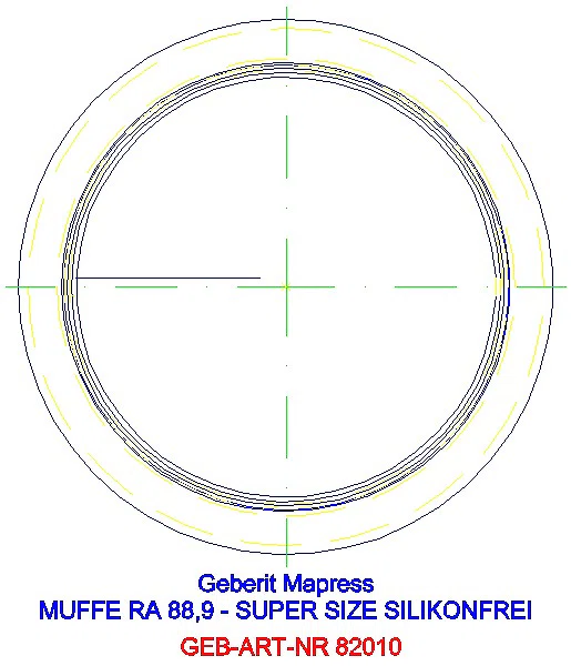 GE Mapress Edelstahl Muffe d88,9 (LABS-frei)_82010_L