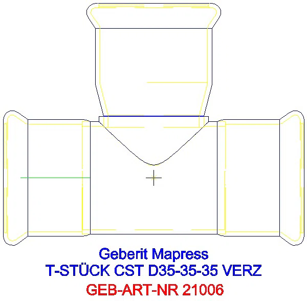 GE Mapress C-Stahl T-Stück egal d35-35-35_21006_A
