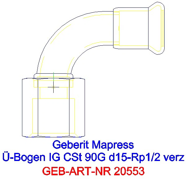GE Mapress C-Stahl Übergangsbogen 90Gr mit IG d15-Rp1/2 verzinkt_20553_L