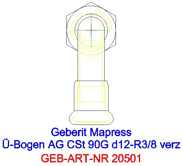 GE Mapress C-Stahl Übergangsbogen 90Gr mit AG d12-R3/8 verzinkt_20501_G