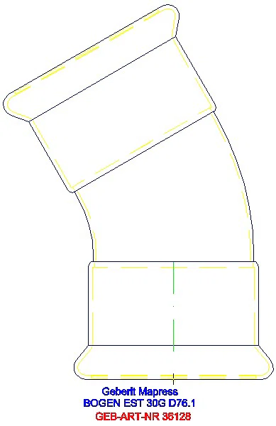 GE Mapress Edelstahl Bogen 30Gr d76,1_36128_A