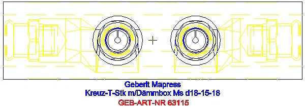 GE Mapress Kreuzungs-T-Stück mit Dämmbox Ms d18-15-18_63115_G