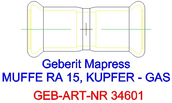 GE Mapress Kupfer Muffe (Gas) d15_34601_A