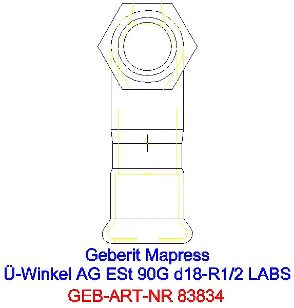 GE Mapress Edelstahl Übergangswinkel 90Gr mit AG (LABS-frei) 90G d18-R1/2_83834_L