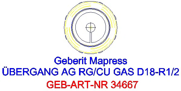GE Mapress Kupfer Übergang mit AG (Gas) Rg d18-R1/2_34667_L
