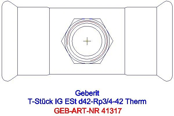 GE Mapress Therm T-Stück mit IG d42-Rp3/4-42_41317_G