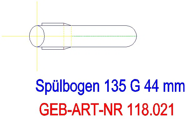 GE Spülbogenverlängerung 135Gr mit Steckmuffe weiß-alpin d44_118.021.11.1_A