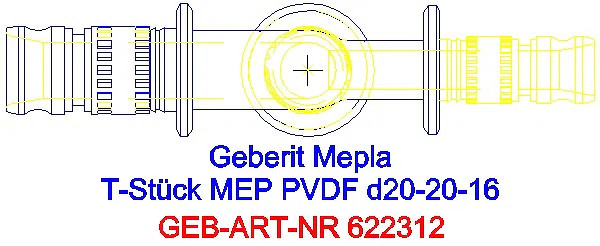 GE Mepla T-Stück reduziert PVDF d20-20-16_622.312.00.5_G