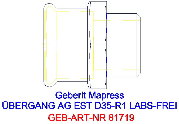 GE Mapress Edelstahl Übergang mit AG (LABS-frei) d35-R1_81719_A