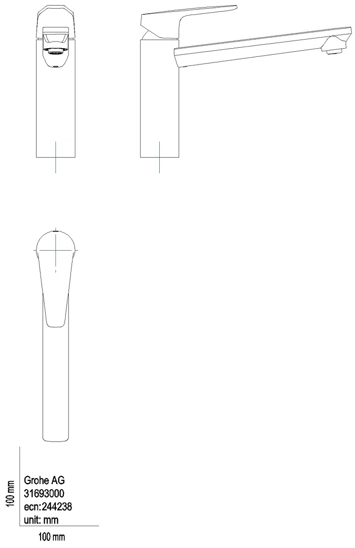 GROHE EH-Spültischbatterie BauEdge 31693 mittelhoher Auslauf chrom