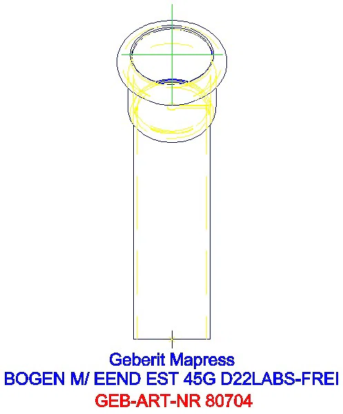 GE Mapress Edelstahl Bogen 45Gr d22 mit Einschubende (LABS-frei)_80704_L