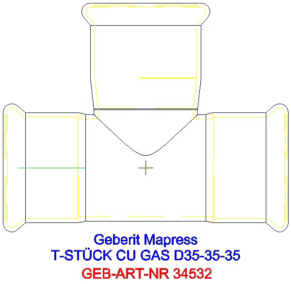 GE Mapress Kupfer T-Stück egal (Gas) d35-35-35_34532_A