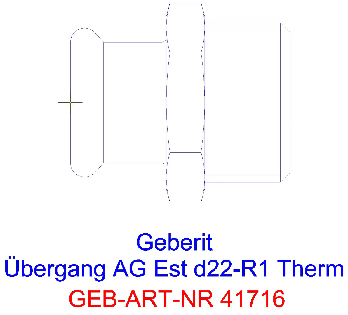 GE Mapress Therm Übergang mit AG d22-R1/2_41716_g