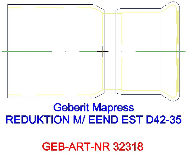 GE Mapress Edelstahl Reduktion mit Einschubende d42-35_32318_L